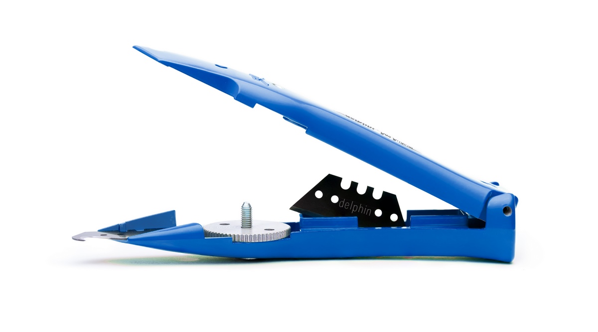 Nóż uniwersalny Delphin®-03 Colour Edition Blue z plastikowym kołczanem