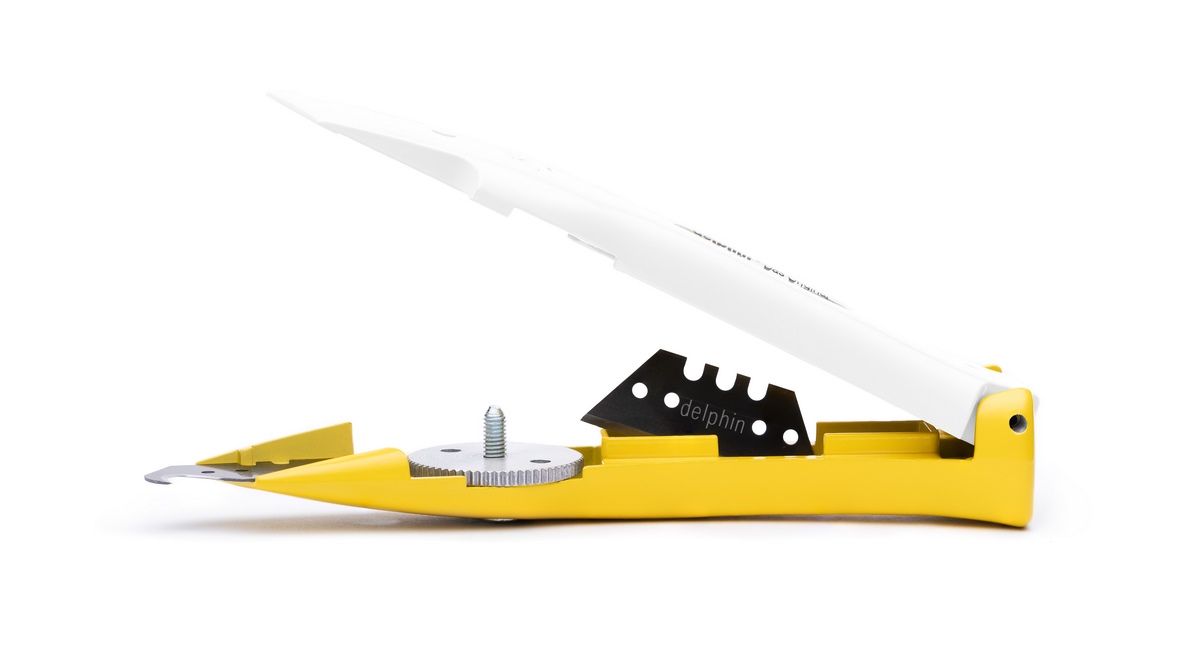 Delphin®-03 Club Edition Yellow-White Universal Knife incl. plastic quiver