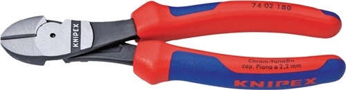 Diagonal cutters DIN ISO 5749 0 L.180mm pol.shape 2C-sleeve KNIPEX