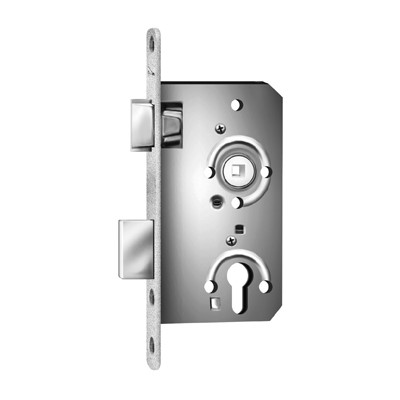 Ammon yellow-red mortise lock 55 backset 20 forend PZW 72 8mm nut rs silver class 3