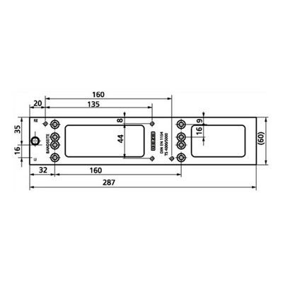GEZE Montageplatte f. Gleitschienen TS 3000 / TS 5000 - 001512
