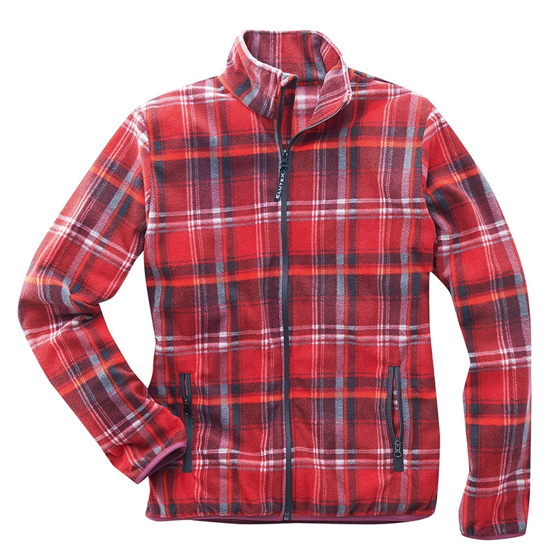 Scheibler Fleecejacke Dolomit rot-kariert Gr. M