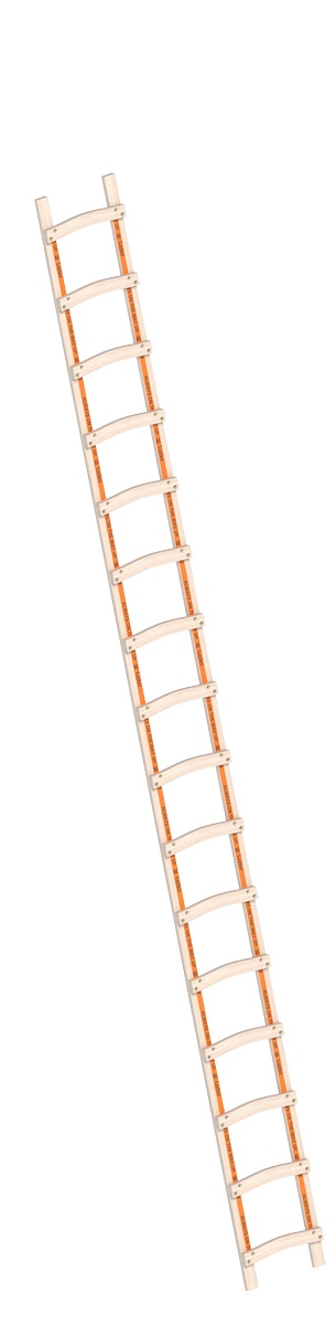 Layher wooden roofing ladder 1046 Length 4.50m 16 rungs - 1046.116