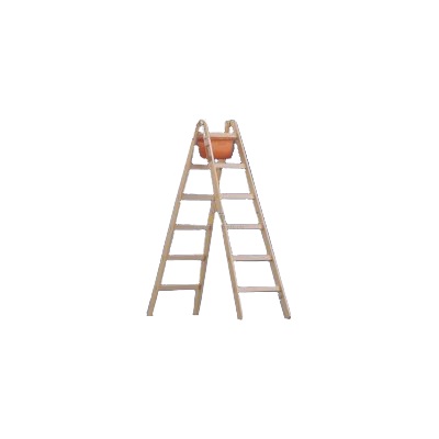Layher Holzsprossen Stehleiter 2x8 Doppelsprossen-Vierkant =2.35m