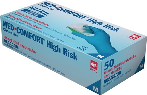Einweghandschuhe MED COMFORT High Risk Gr.XL blau Nitril EN 388.EN 374 Kat.III