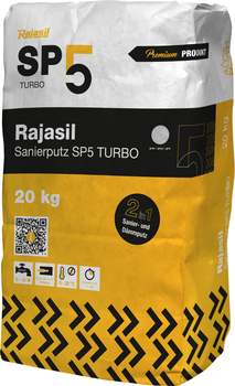 Rajasil restoration plaster SP5 Turbo grey 20kg with H2O-KON technology
