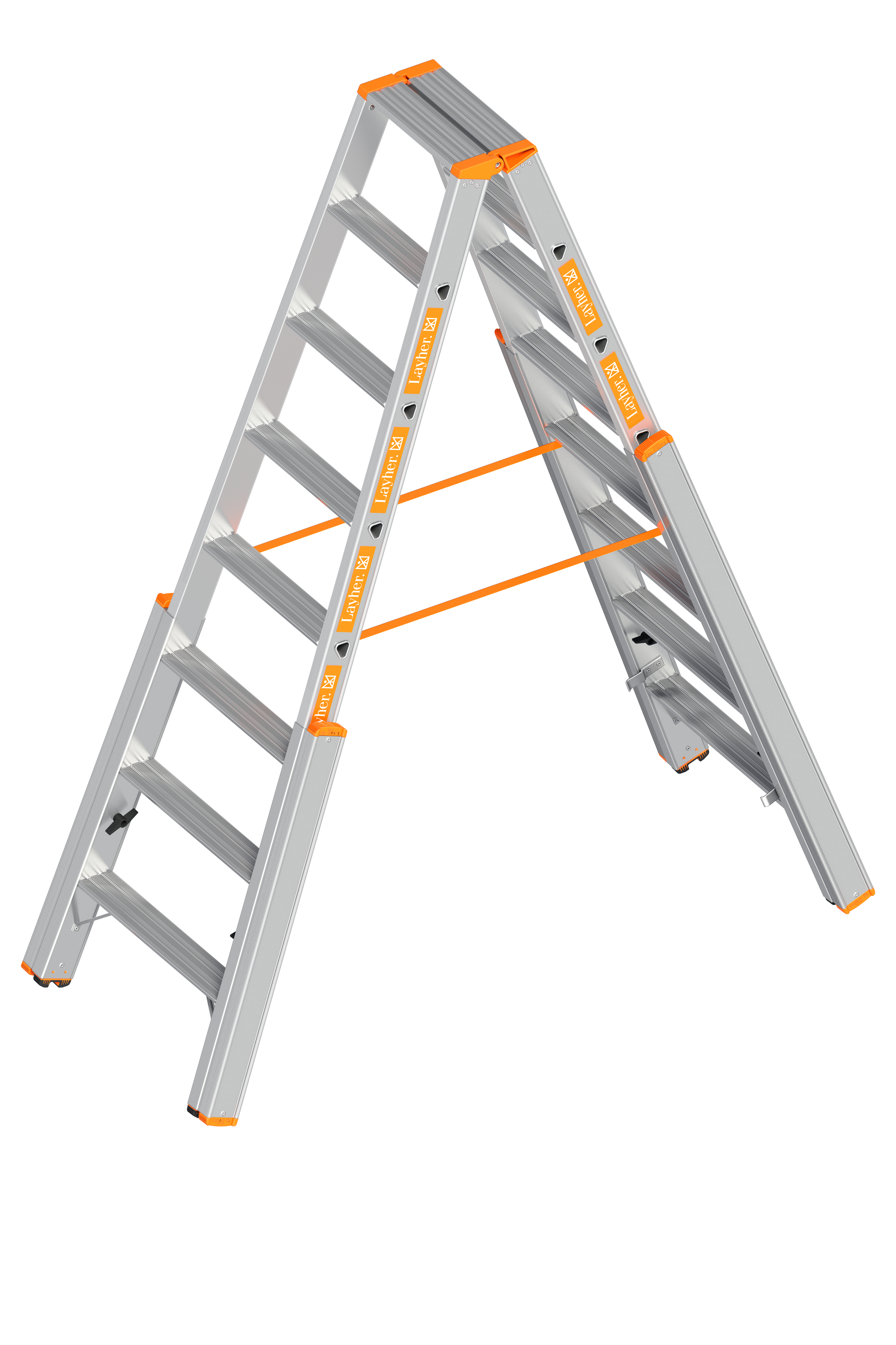 Layher TOPIC 1062 Stepladder with 2x8 steps length 2.00m - 1062.008