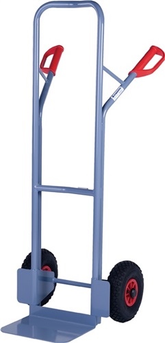 Stacking trolley H1300mm Pneumatic tyres blue Shovel L250xW320mm Load capacity 300kg