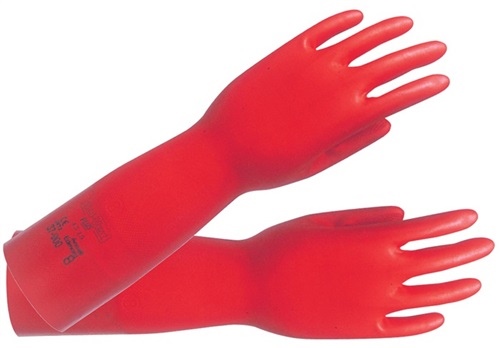 Rękawice chemiczne AlphaTec Sol-Vex 37-900 rozmiar 10 czerwone EN 388.EN 374.ISO 9001 kat. III