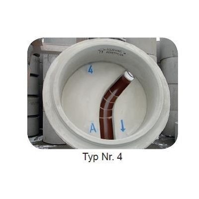 Manhole base type 4 DIN 4034/1 SU-M 1000x650mm Channel DN150 KG