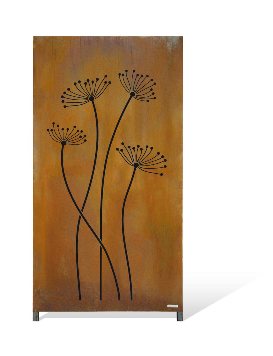 SELTRA ekran prywatności VISTUM WIESENBLUMEN 180x90x5cm rdza stal Corten Niemcy
