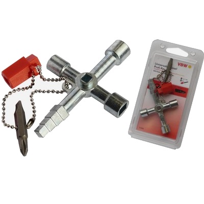 VBW Profi Key 61x90mm m. Heizungsentlüftungs Schlüssel