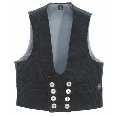 FHB HEINER Zunftweste Trenkercord o. Nierenschutz schwarz - Gr. 48