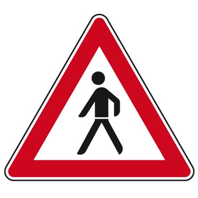Traffic sign - Pedestrian SL 900 Installation right 2mm flat RA 1