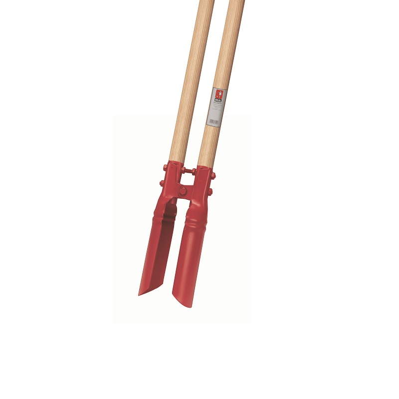 Ideal hole digger "RUHR-DACHS" red powder-coated. 2 ash handles 120 cm