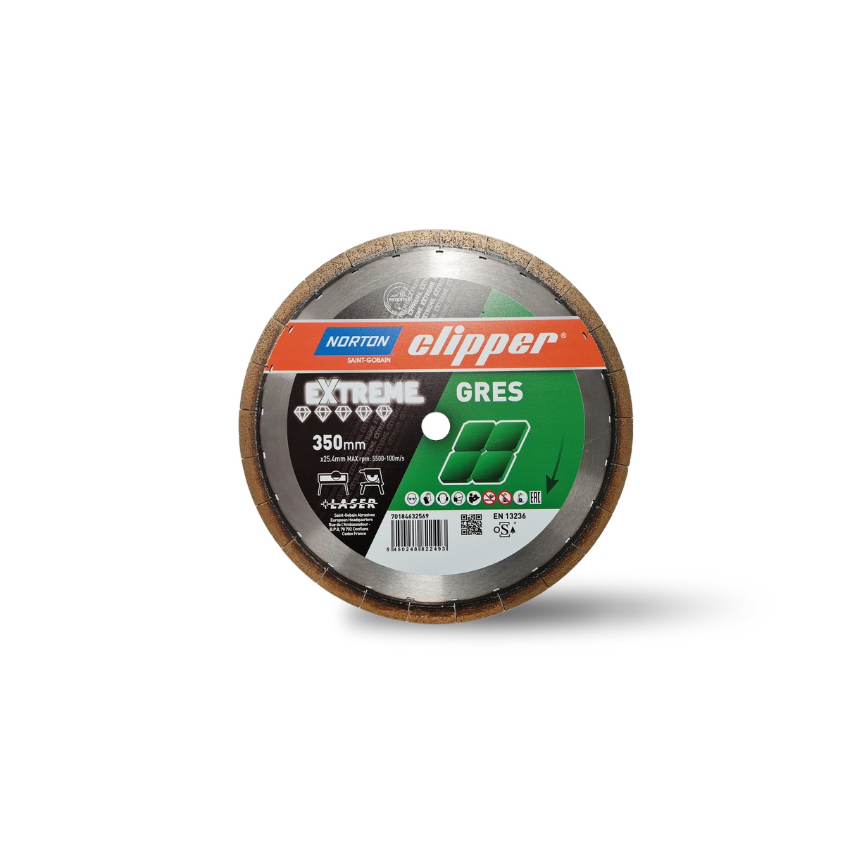 SGA Diamond cutting disc Ø 350mm "GRES EXTREME" 25.4mm Norton Clipper