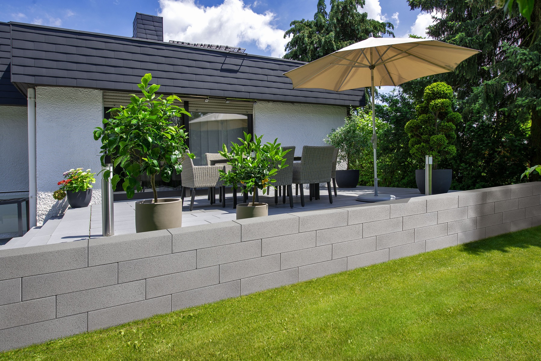 Grundelement Vios 45x22.5x16.5cm grau feingestrahlt