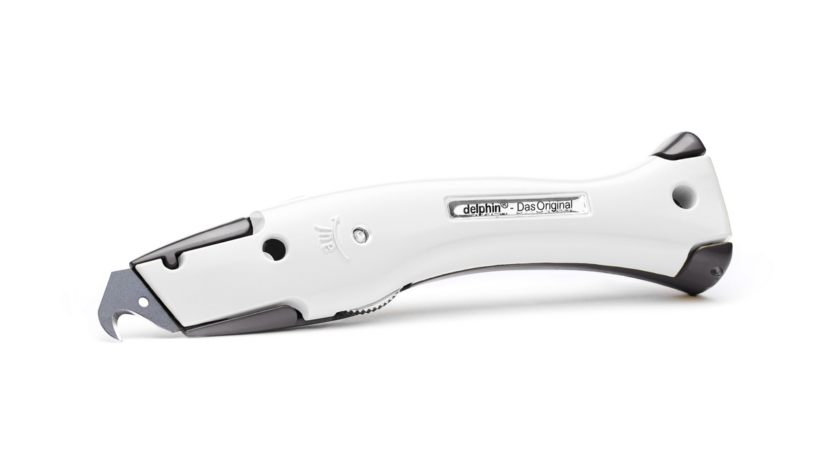 Czarno-biały nóż uniwersalny Delphin®-03 Club Edition z plastikową pochwą