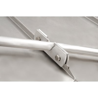 Aluminium snow guard brackets w. stainless steel screws p. pair f. double standing seam Double standing seam