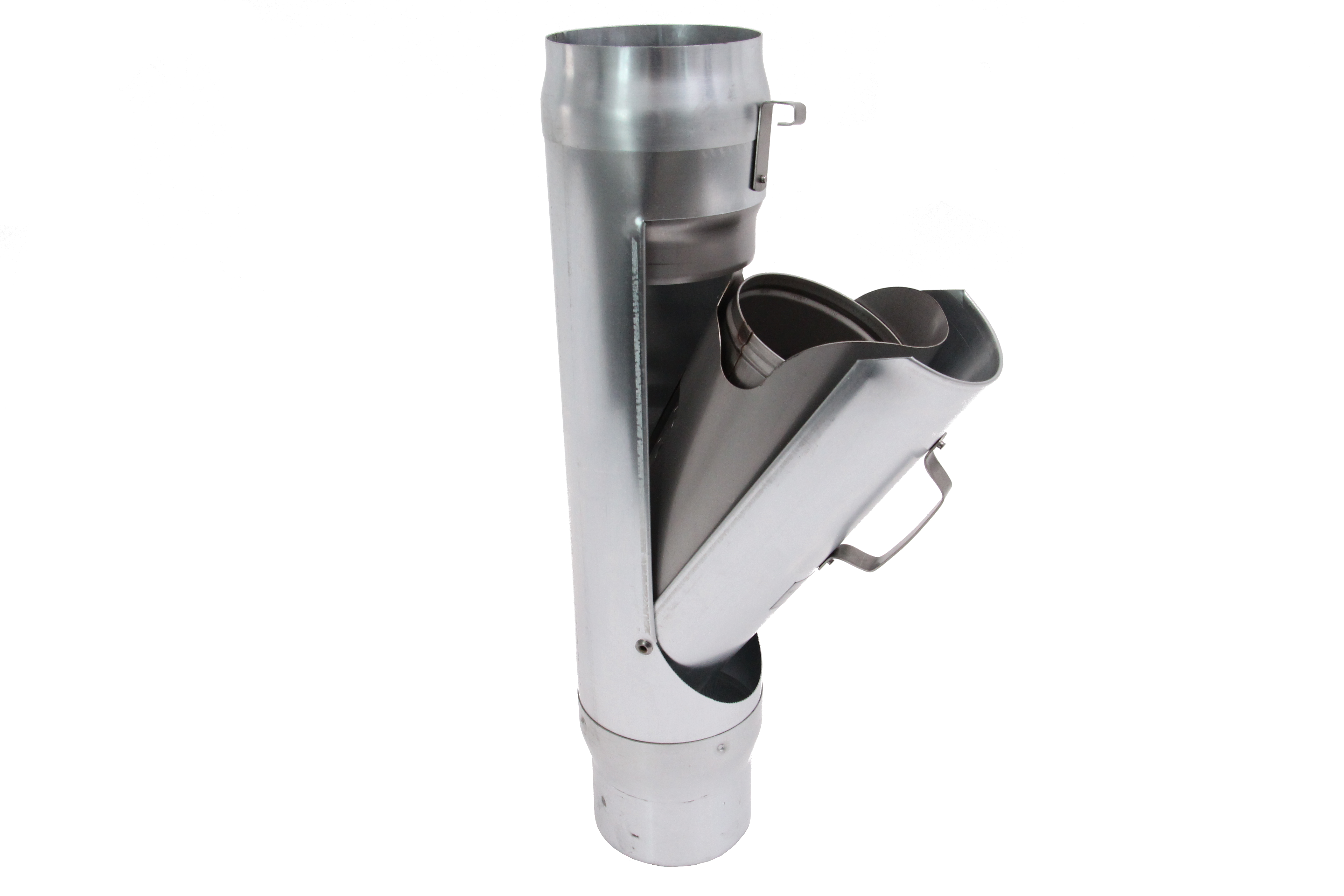 Zinc water flap with pipe leaf trap Ø 100mm with stainless steel basket