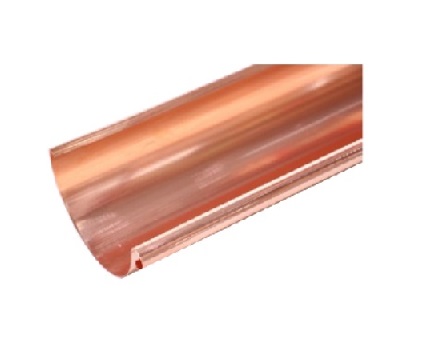 Copper gutter 40 0.7mm large bead Length 5.00m