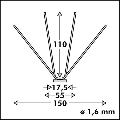 AKS PIXX-Quattro Sheet Lite 4-rzędowy D:1,6mm 1m montowany na taśmie ze stali nierdzewnej