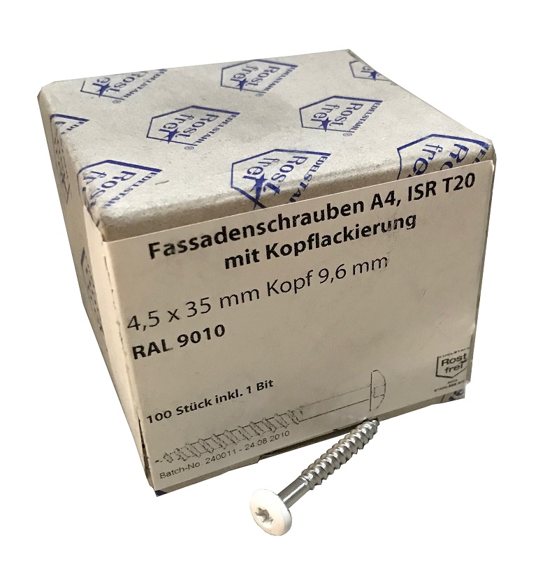 IVT Wkręty fasadowe Rockpanel V4A ikl. BIT 4,5x35 RAL 9010 czysty biały 100szt