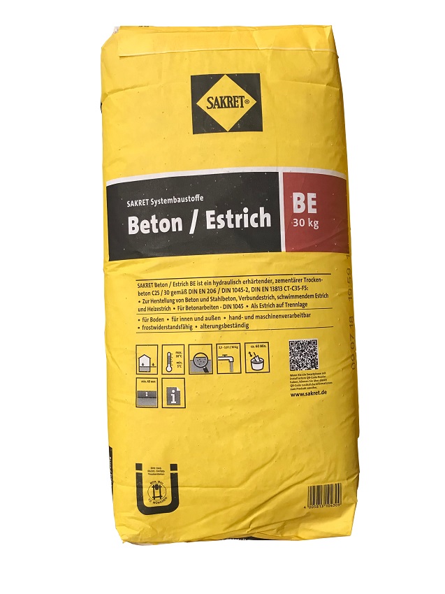 Sakret concrete screed BE 0-8mm 30kg bag concrete C25/30, screed CT-35-F5, approx. 15l