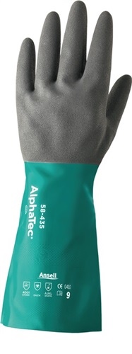 Chemiehandschuh AlphaTec 58-435 Gr.10 grün/grau EN 388.EN 374.EN 1149 Kat.III