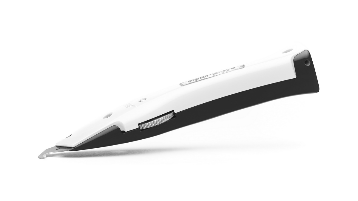 Delphin®-03 Club Edition black and white utility knife incl. plastic sheath